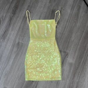 Lucy in the Sky Starstruck Strappy Dress iridescent yellow